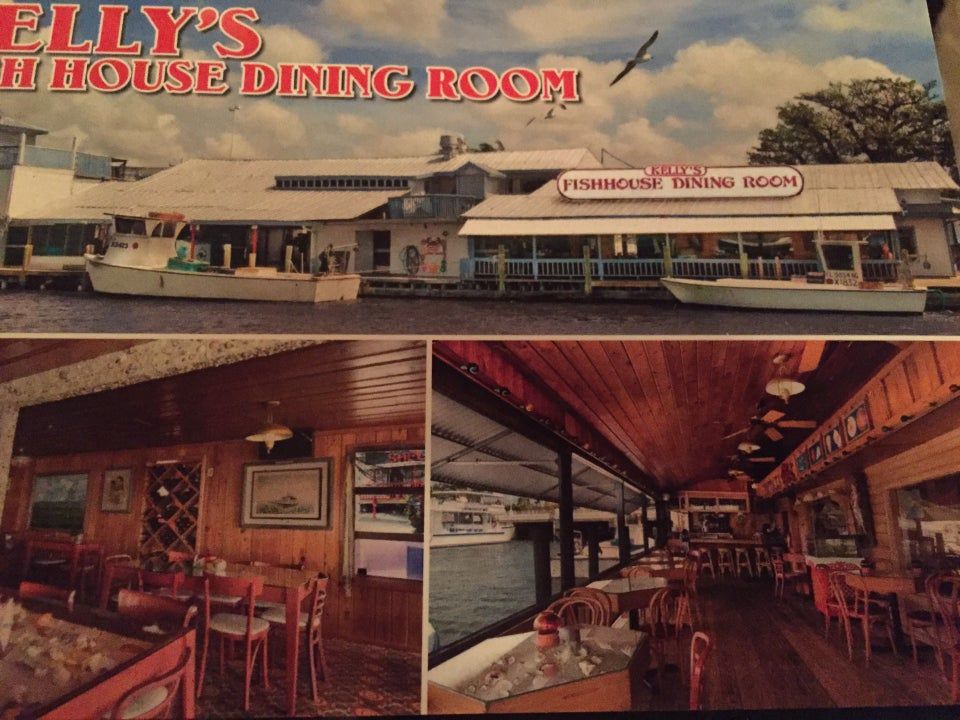 Vintage postcard of Kelly's Fish House Dining Room